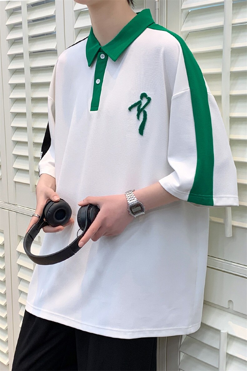夏装青少年简约纯色Polo衫牙刷绣运动短袖T恤男女626-P35控价58,男装Polo衫,电商A441-1