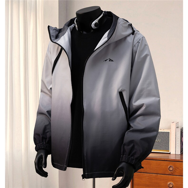 港风山系防水冲锋衣渐变色夹克男：聚酯纤维JK77959P68控98，男装夹克，星座226-1