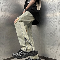 美式高街休闲牛仔裤个性小众休闲裤A061-JM1736-P65-控88，男装牛仔裤，电商A061-1