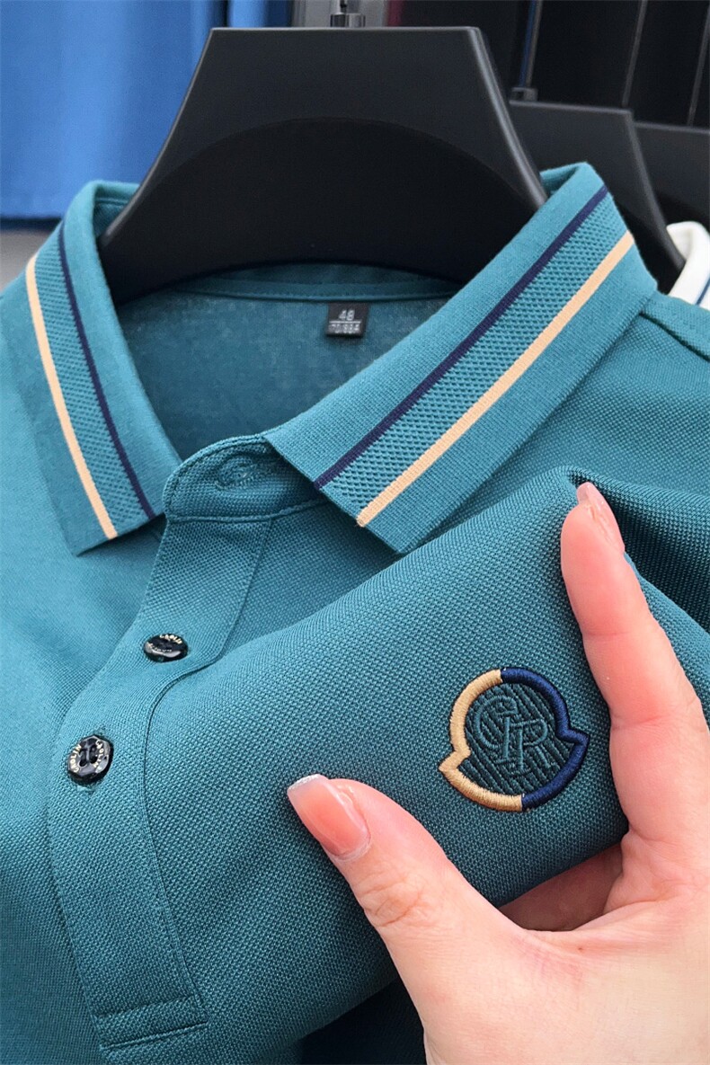 带领Polo男衫长袖t恤男潮牌2023新款休闲秋装商务翻领体恤上衣T恤,男装Polo衫,电商B212（原钱塘6029）