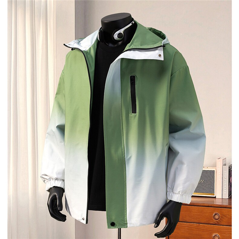港风山系防水冲锋衣渐变色夹克男：聚酯纤维JK77088P85控128，男装夹克，星座226-2