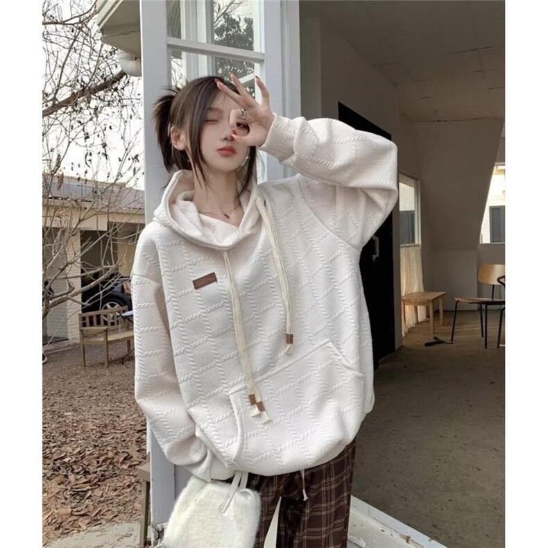 660-P35连帽卫衣女秋冬季韩版宽松设计感小众,男装卫衣,电商B323A