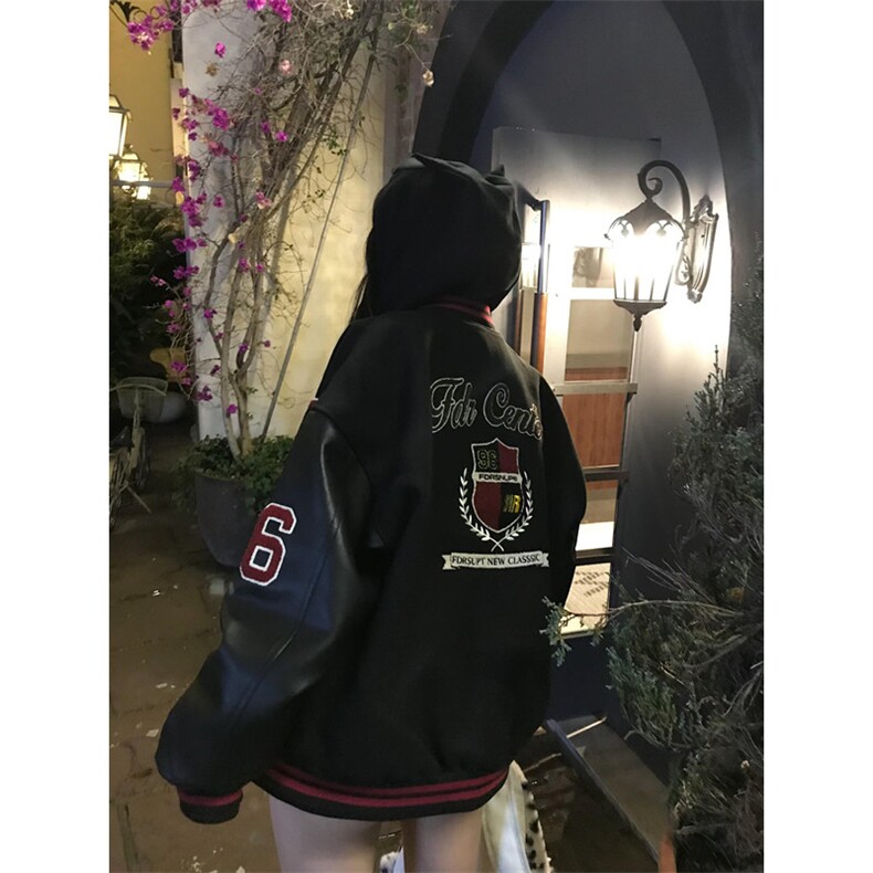 美式重磅棒球服外套男女秋冬新款字母刺绣夹克情侣上衣 JHT139图片
