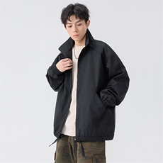 新款硬汉风户外夹克男立领纯色上衣冲锋衣外套DSA157B-JK7822-P60，男装夹克，电商A157B