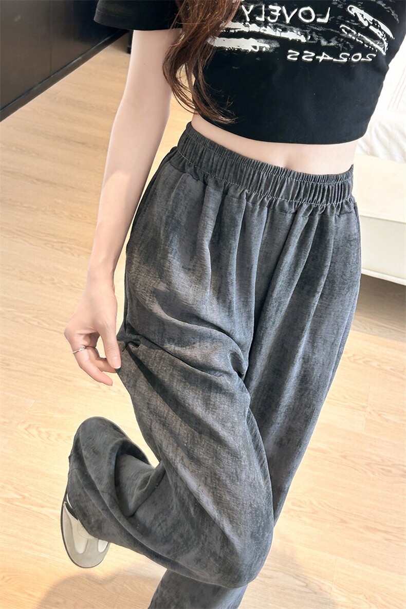 8XL-M冰丝棉麻阔腿裤男防晒凉凉裤垂感直筒休闲扎染山本裤K9138,男装休闲裤,电商D206-1