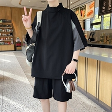 夏季薄款美式潮牌短袖短裤套装帅气搭配一套6129特P65控98，男装休闲套装，电商A309