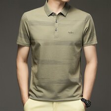 短袖T恤男夏装新款商务保罗衫休闲POLO冰爽丝光棉翻领打底衫男装，男装T恤，电商B212（原钱塘6029）