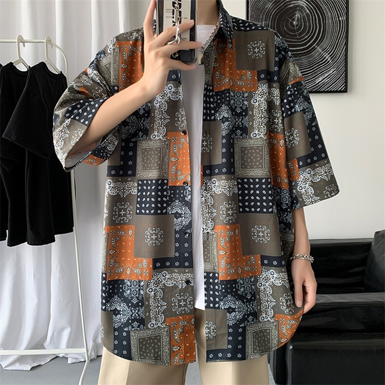 2024新款短袖T恤宽松男装衣服潮牌ins半袖夏装A161-2-CT509-P45，男装T恤，电商A161-2