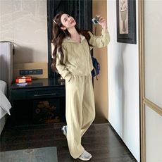 2026春季新款现货休闲针织拼接蕾丝卫衣两件套2607-p185-k298，女装套装/套裙，2B115