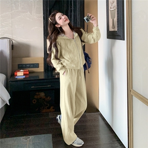 2026春季新款现货休闲针织拼接蕾丝卫衣两件套2607-p185-k298图片