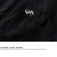白底翻领复古金属飞机扣可拆卸胸针大码M-5XL夹克JK77769P85控118，男装夹克，星座227-7