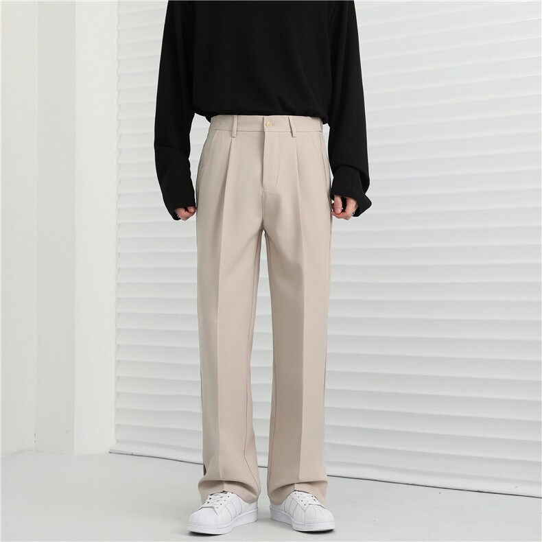 坠感西裤男九分宽松直筒裤子暗黑系春季阔腿休闲西装长裤K33，男装西裤，星座1116A-2（原606A-1）