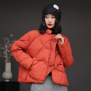 新中式盘扣轻薄羽绒服女2023冬季新款时尚洋气立领小个子鸭绒外套图片