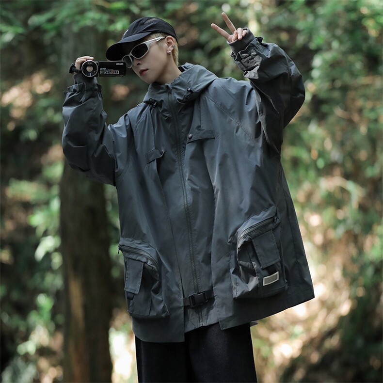 连帽冲锋衣男2023春秋季美式潮牌机能防风工装夹克W7903-P72,男装夹克,星座512-4