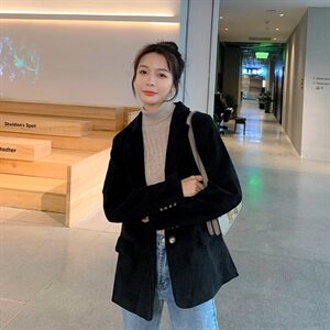 31号出货！2020春秋高品质灯芯绒收腰小西装165A-2001图片