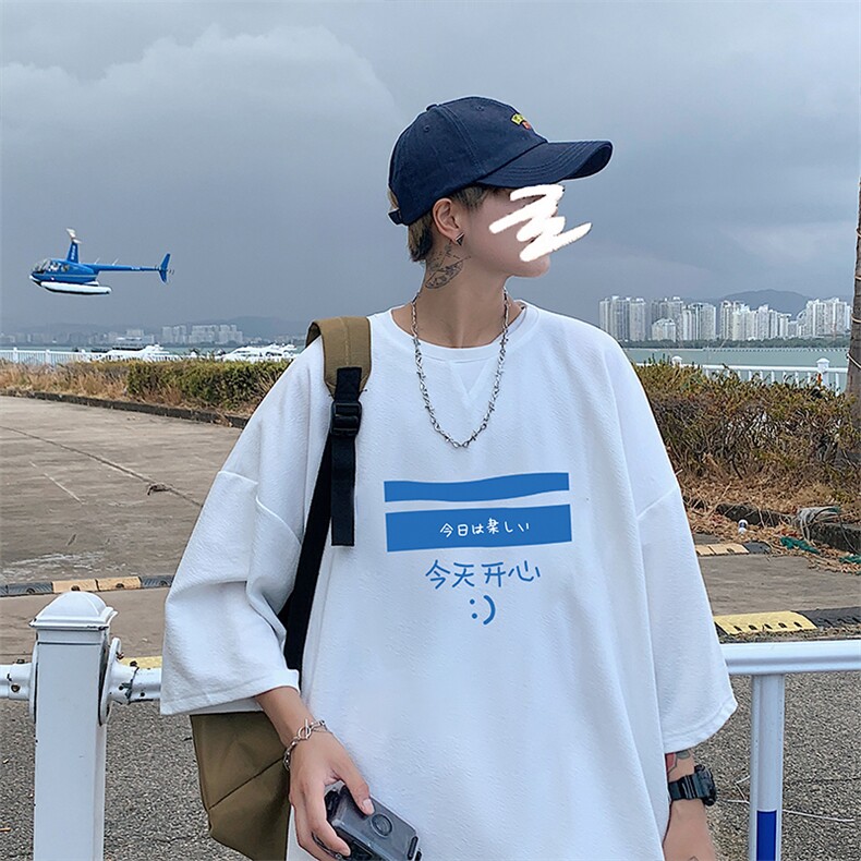 Q11033-P30春夏季七分袖t恤男大码五分袖男短袖中袖,男装T恤,电商A040