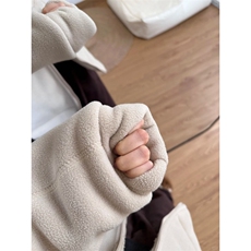 摇粒绒连帽拉链卫衣外套1302-GS02-P55成分100聚酯纤维，女装短外套，星座1302