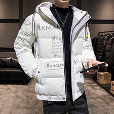 现货仓库桥园路连帽潮牌时尚韩版宽松鲨鱼皮羽绒服短款外套，男装羽绒服，星座301D-5(原星座1415）
