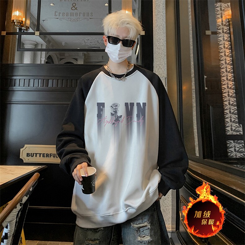 抖音得物高品质重磅二开全棉阔版支持退换360克插肩圆领卫衣0109,男装卫衣,电商A486