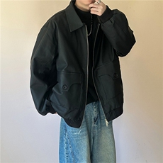 主推现货PU皮夹克外套宽松皮衣A351-AP2401-P110，男装夹克，电商A351