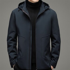 2023冬季新款脱卸帽羽绒服休闲外套中年爸爸装上衣YYYR15-P300，男装羽绒服，电商B212（原钱塘6029）
