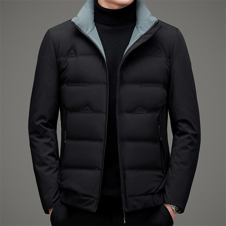 羽绒服冬季立领宽松保暖商务休闲纯色外套中年男装MSNA20613-P255,男装羽绒服,电商B212（原钱塘6029）