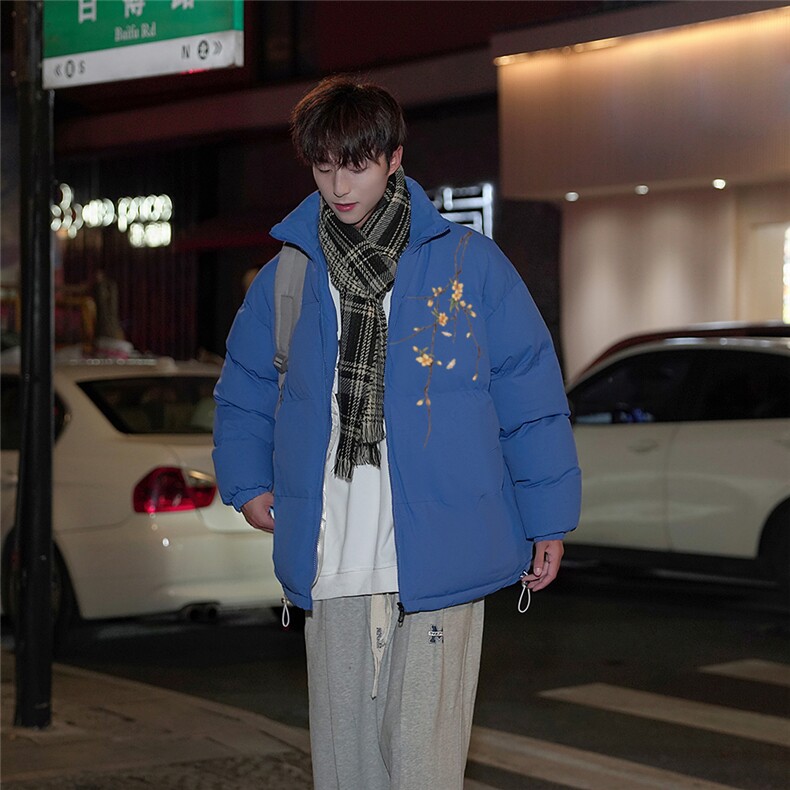 抖音品质加厚保暖外套潮流印花冲锋立领棉服MY23409特批70控118,男装棉衣,星座605(原A050)