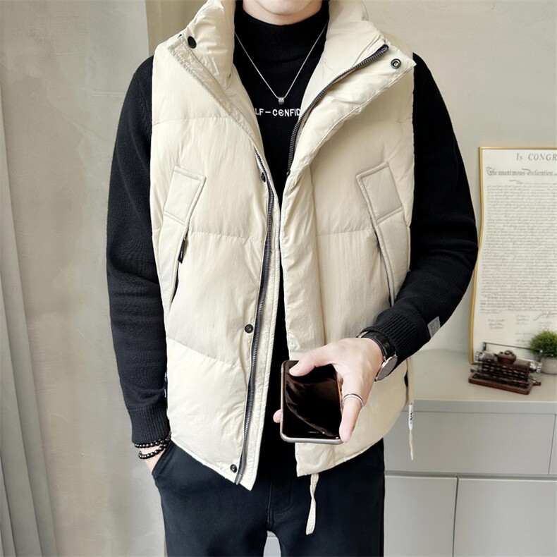 短款立领羽绒马夹男休闲日系面包服保暖外套马甲背心M6003-P130,男装背心/马甲,电商A239