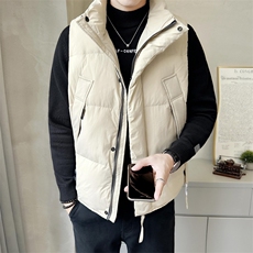短款立领羽绒马夹男休闲日系面包服保暖外套马甲背心M6003-P130，男装背心/马甲，电商A239