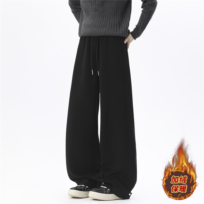 B336-DK677-P45加绒加厚运动裤卫裤直筒宽松裤子，男装休闲裤，电商B336