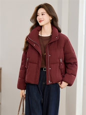 2025年冬季短款立领白鸭绒羽绒服外套，女装羽绒服，简韵佳