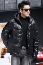 高品质连帽短款90白鸭绒羽绒服外套中青年男装加厚羽绒服夹克，男装夹克，钱塘723