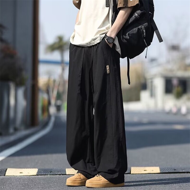 美式高街复古春秋青少年纯色修身微喇男土直筒垂感水洗弹力牛仔裤，男装牛仔裤，星座506A