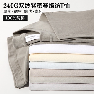 240克全棉双纱光板短袖纯色特价T恤打底衫 Y2235-特P14-4XL 5XL+1图片