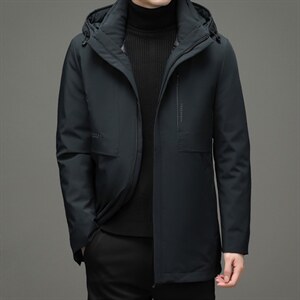 冬季男士商务休闲羽绒服中年男装连帽外套鸭绒上衣ZELD9826-P355图片
