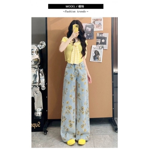 AK2249-P50夏季薄款2026年新款显瘦阔腿裤直筒牛仔裤女图片