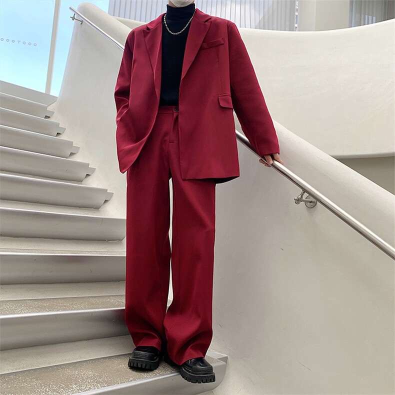 设计感胸针西服套装男痞帅宽松西装西裤两件套512-1-TZ2383-P175,男装西服套装,星座512-1（原513-3）