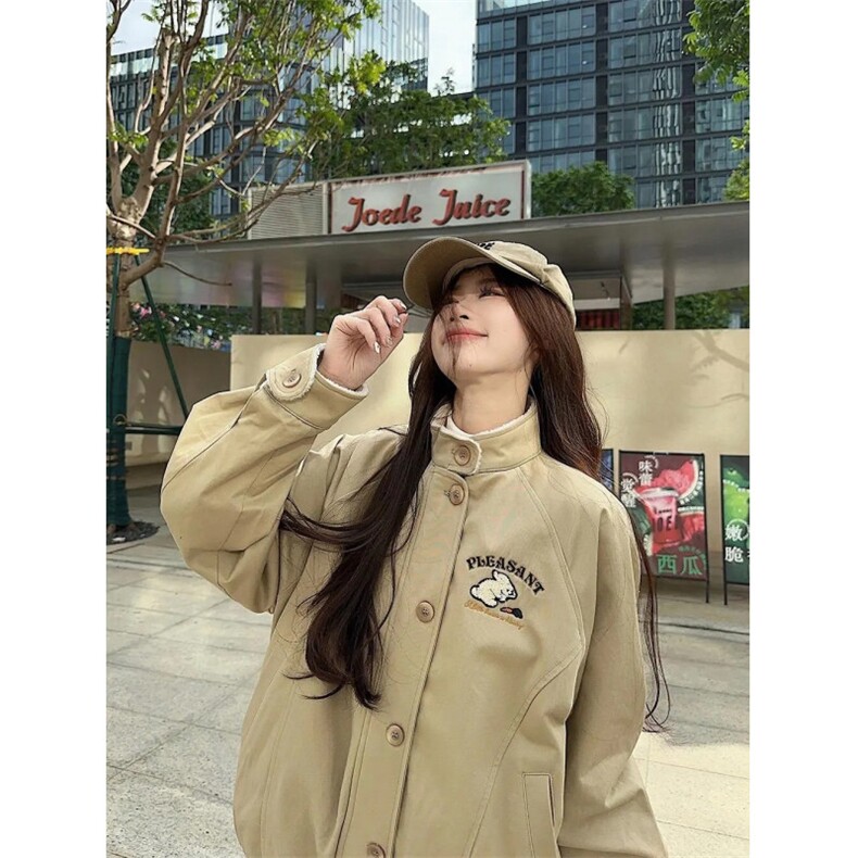 1506-1/MQ8781/P81刺绣美式毛毛棉服冬季夹克棉衣羊羔毛外套男女,男装夹克,星座1506-1