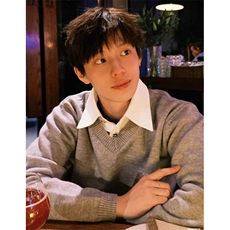 老钱风灰色假两件衬衫领针织衫男秋冬休闲V领毛衣内搭M8819，男装针织衫/毛衣，星座1116A（原606A-3）