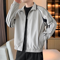 潮牌美式撞色拼接运动立领外套男宽松百搭夹克JK01572-P73，男装夹克，星座308B-2