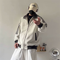 抖音得物高品质美式高街重磅结构设计拼接织带立领卫衣外套CM42，男装卫衣，电商A486