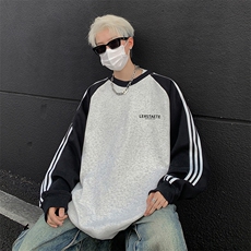 抖音得物供货提供视频秋冬重磅美式宽松织带圆领卫衣0753，男装卫衣，电商A486