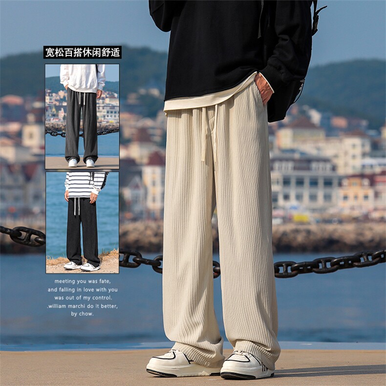 美式直筒裤男潮牌宽松运动垂感潮流痞帅直筒休闲长裤1008-特批-35，男装休闲裤，星座718-1