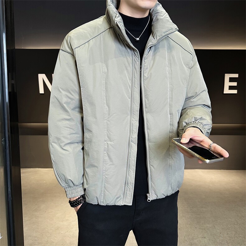 90新标2025冬立领加厚外套简约休闲短款设计款羽绒服Z9558-P295,男装羽绒服,电商A413