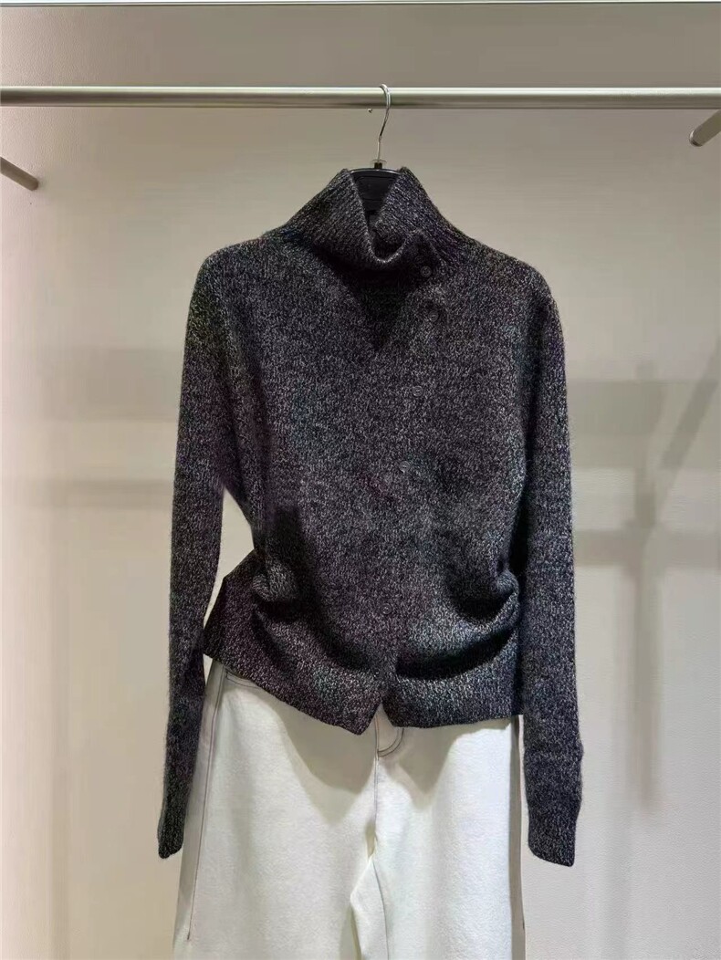 2026年秋季通勤时尚百搭通勤简约立领开衫，女装羊毛衫，百纯羊绒