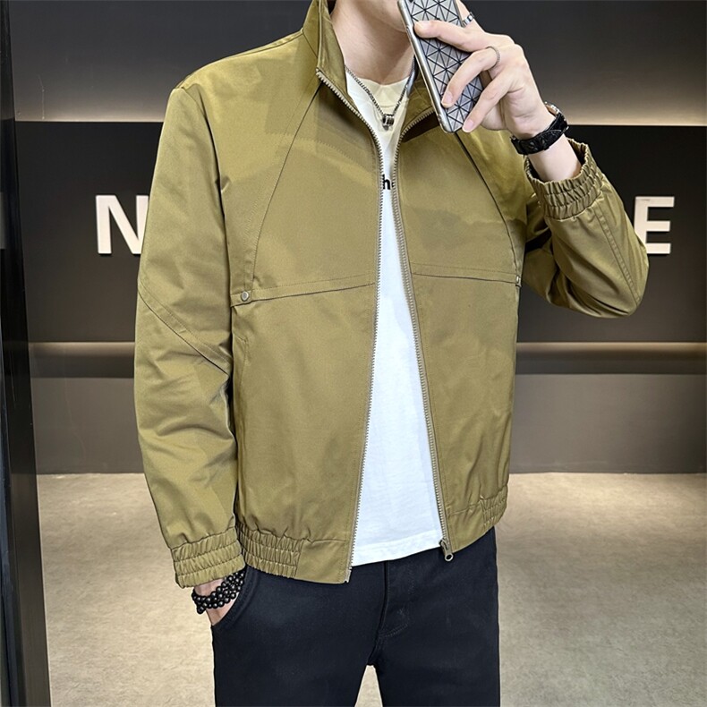 潮时尚立领百搭休闲纯色工装男夹克JK9215P90控138,男装夹克,星座914