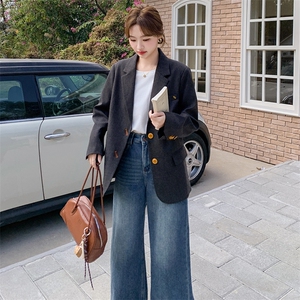高级感黑色西装外套女2025春季新款韩版宽松休闲气质通勤西服爆款图片