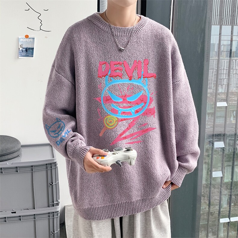 ！2023秋冬新款男士潮牌百搭圆领毛衣加厚潮流针织衫M811P45,男装针织衫/毛衣,电商B220