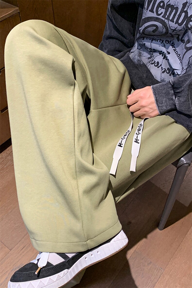 8XL-M特大码秋季新款垂感休闲裤男宽松直筒裤男裤子拖地裤K937P40,男装休闲裤,电商D206-1