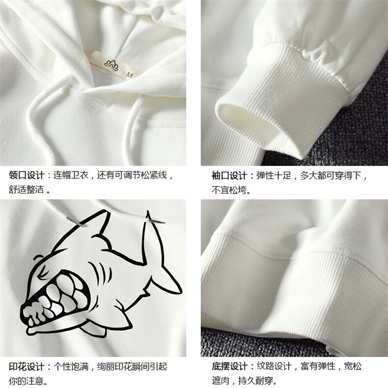 WY2041-P40纯棉连帽卫衣男大码运动帽衫宽松薄外套男麒麟风,男装卫衣,电商A040A